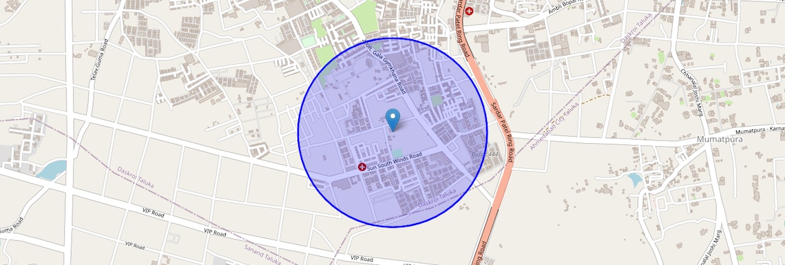 Location Map of South Bopal, Ahmedabad