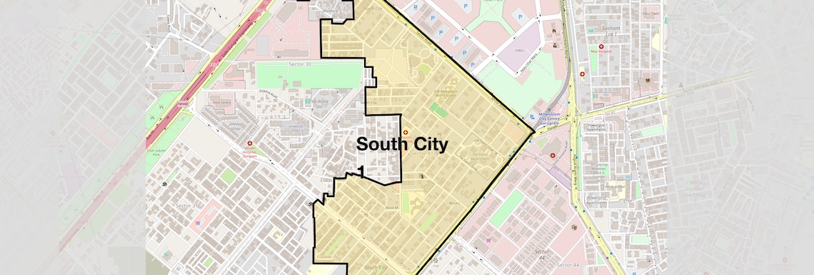 Location Map of South City 1, Gurgaon