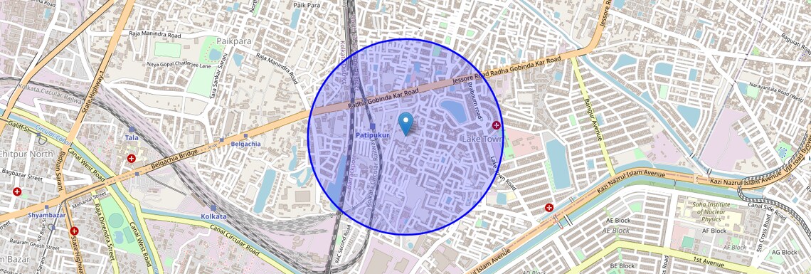 Location Map of South Dum Dum, Kolkata