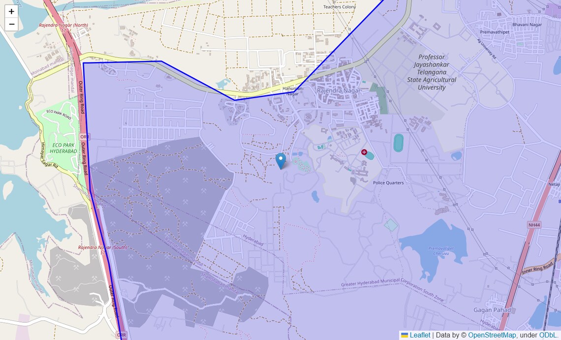 Location Map of South Zone, Hyderabad