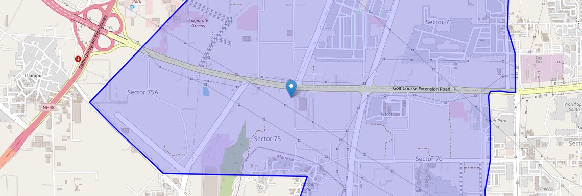 Location Map of Southern Peripheral Road, Gurgaon