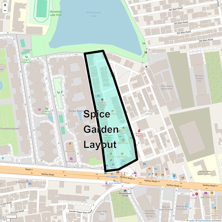 Location Map of Spice Garden Layout