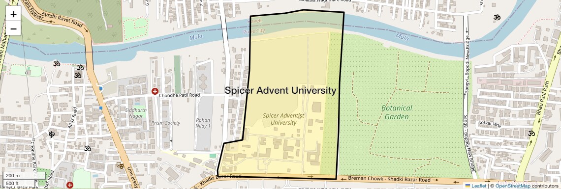 Location Map of Spicer Advent University, Pune