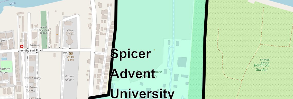 Location Map of Spicer Advent University, Pune