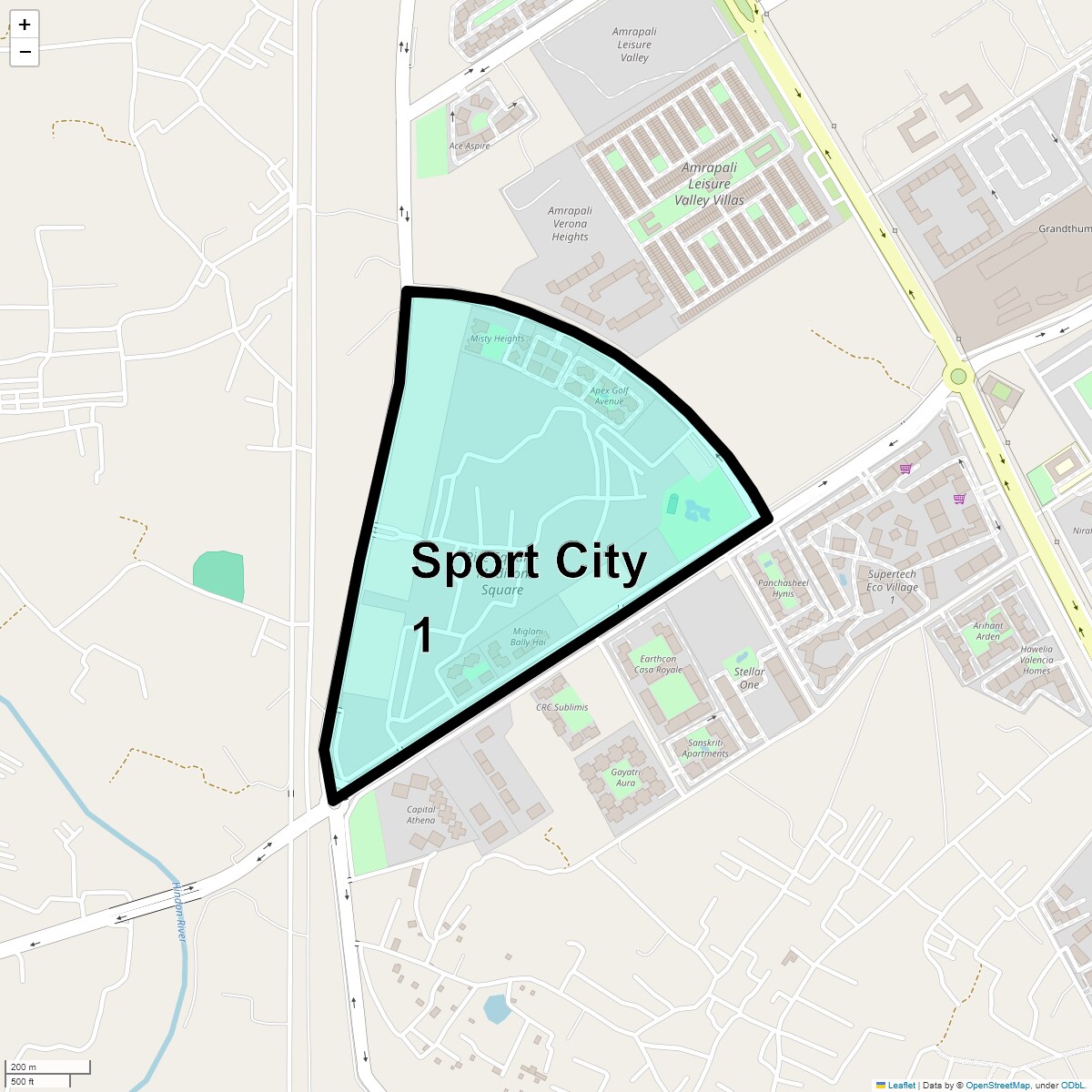 Location Map of Sport City 1, Greater Noida