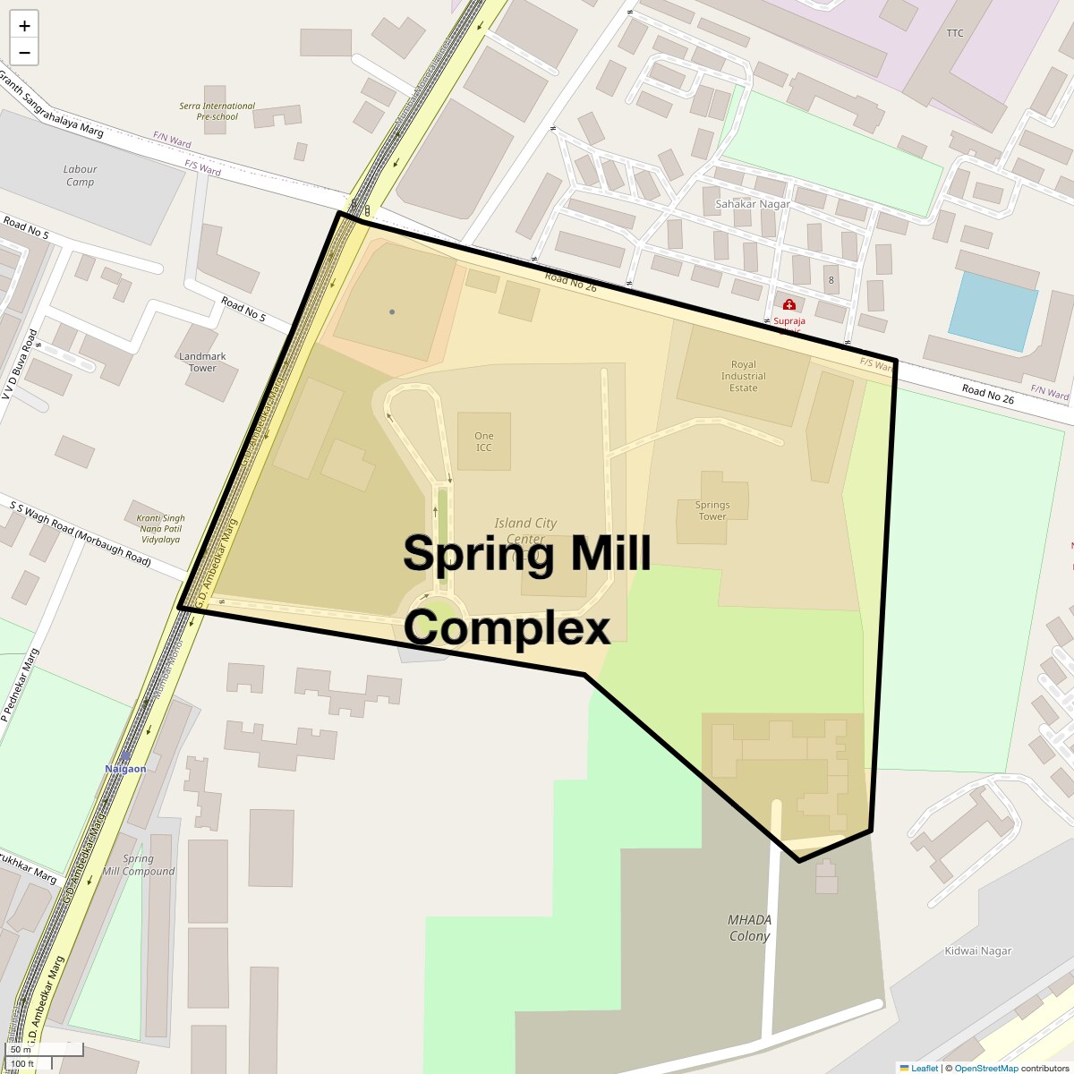 Location Map of Spring Mill Complex, Mumbai