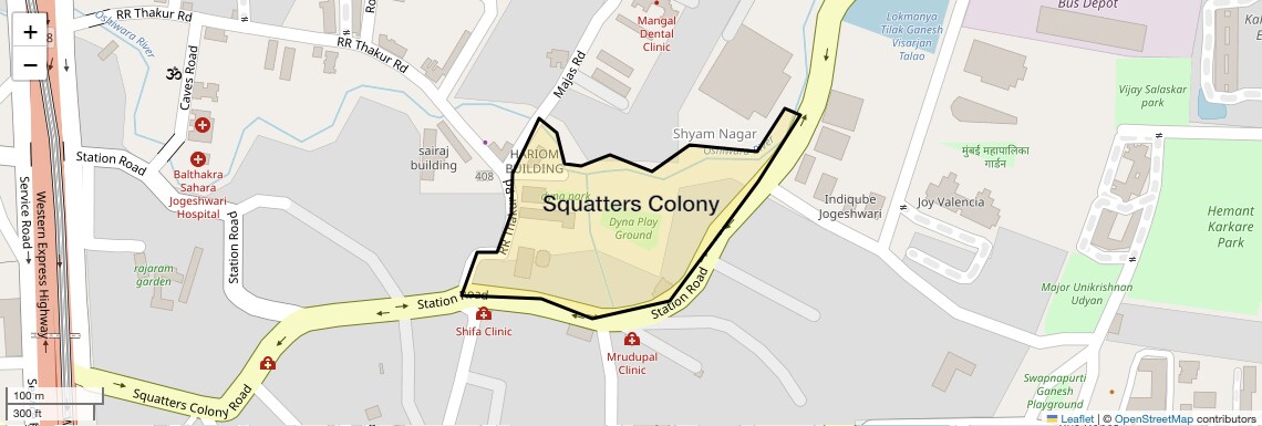 Location Map of Squatters Colony, Mumbai