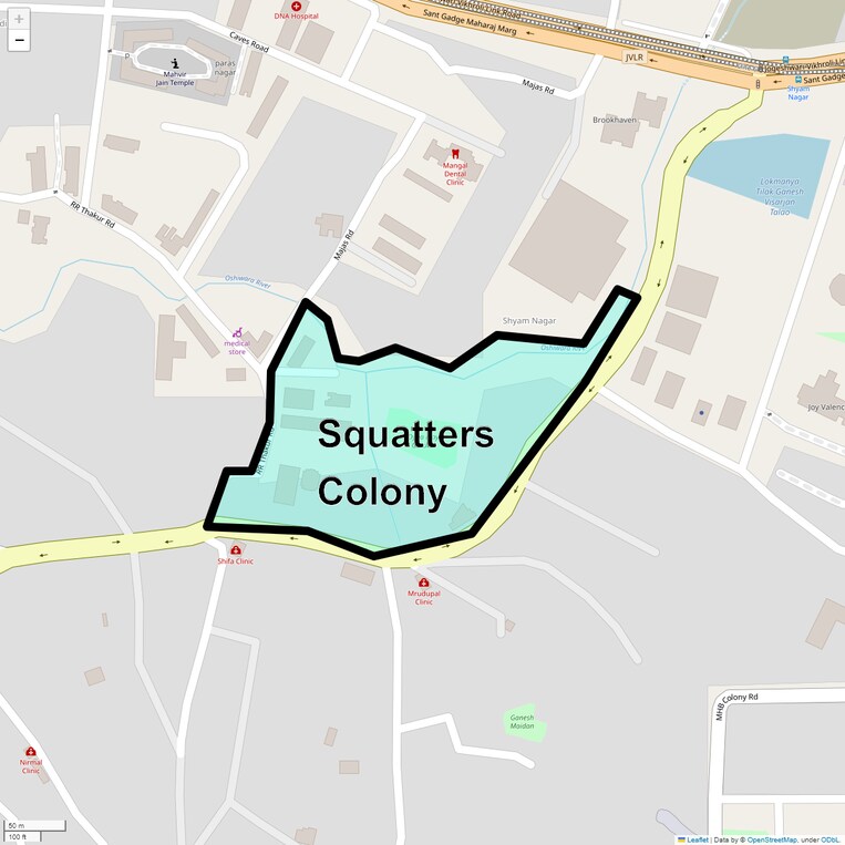Location Map of Squatters Colony