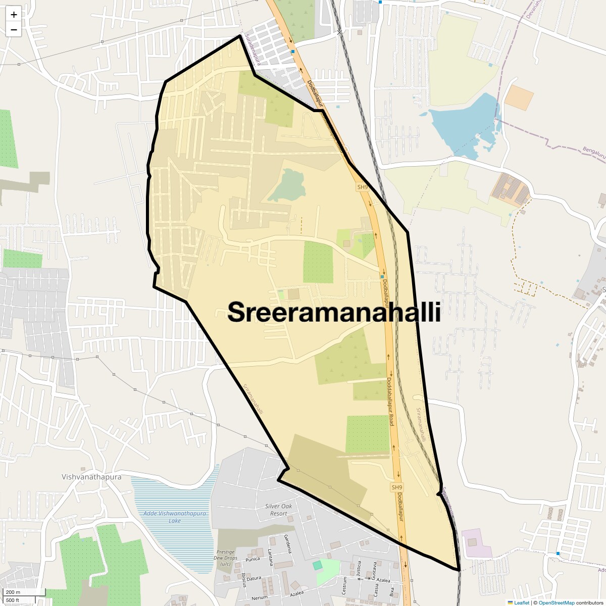 Location Map of Sreeramanahalli, Bangalore