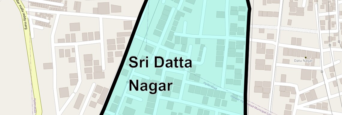 Location Map of Sri Datta Nagar, Hyderabad