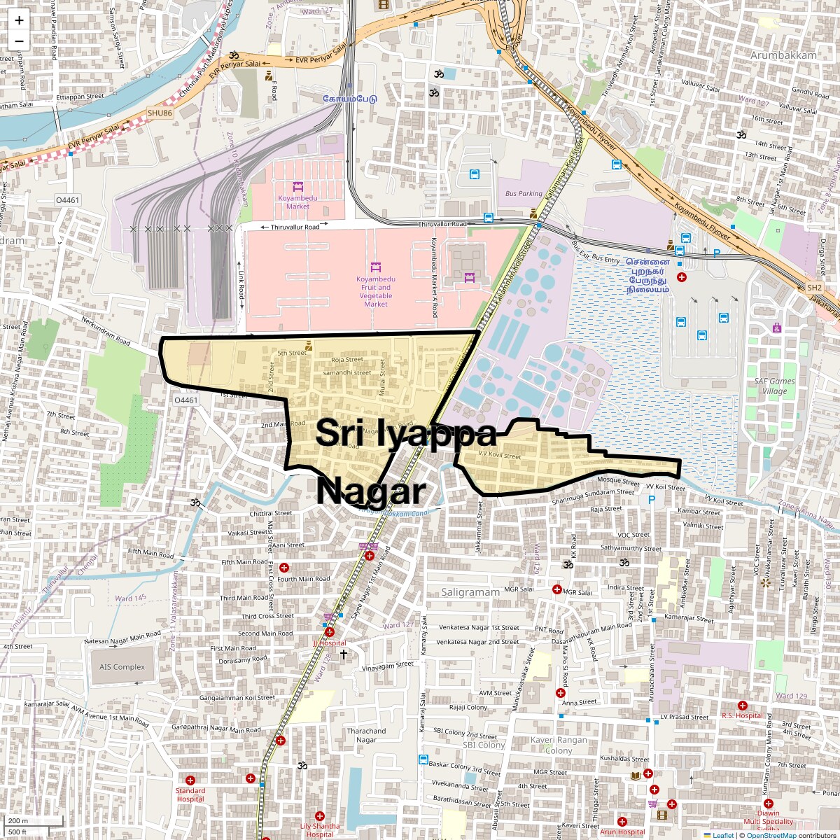 Check Time Travel of Sri Iyappa Nagar, Chennai