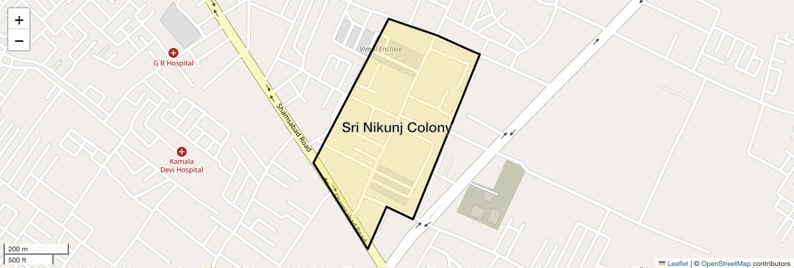 Location Map of Sri Nikunj Colony, Agra