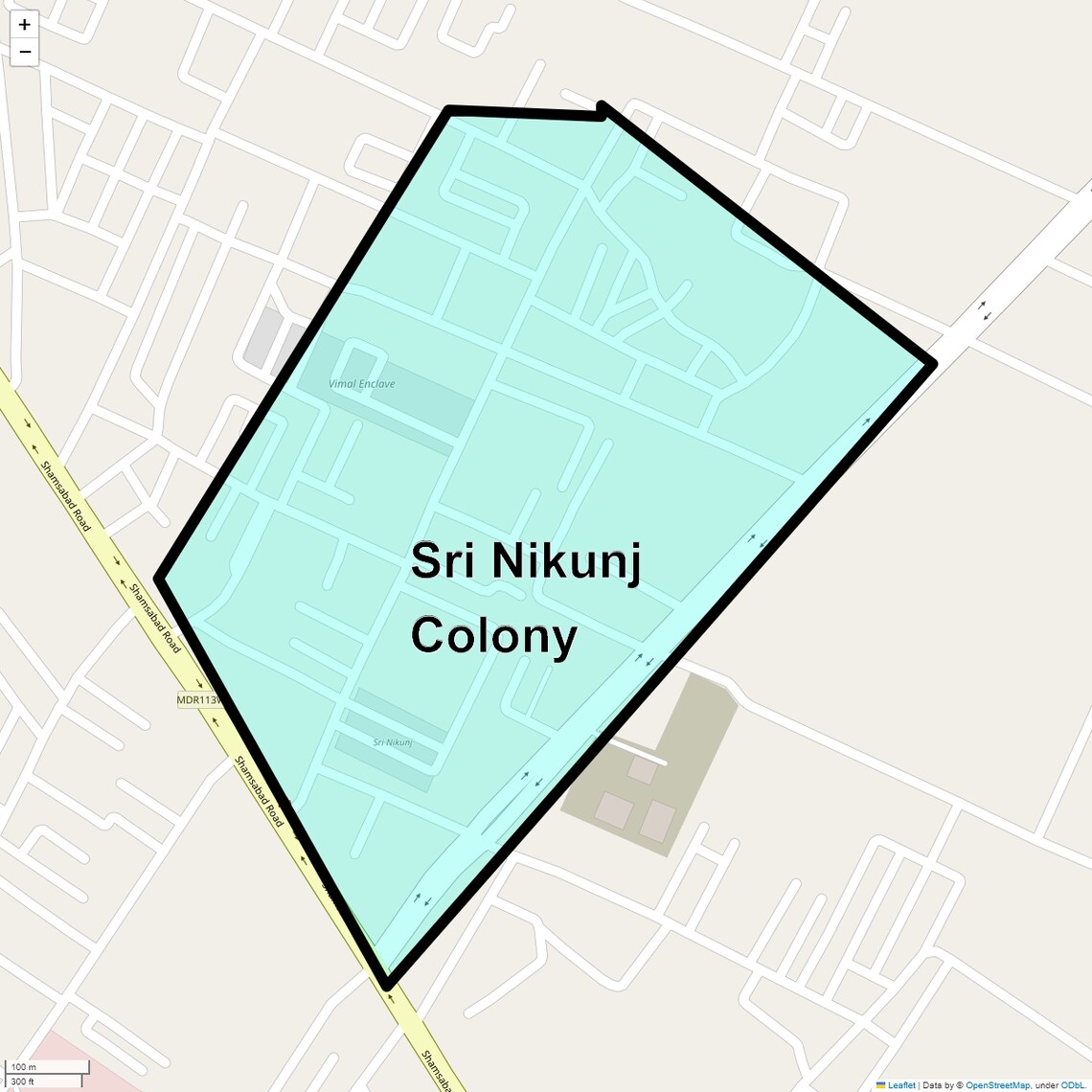 Location Map of Sri Nikunj Colony, Agra