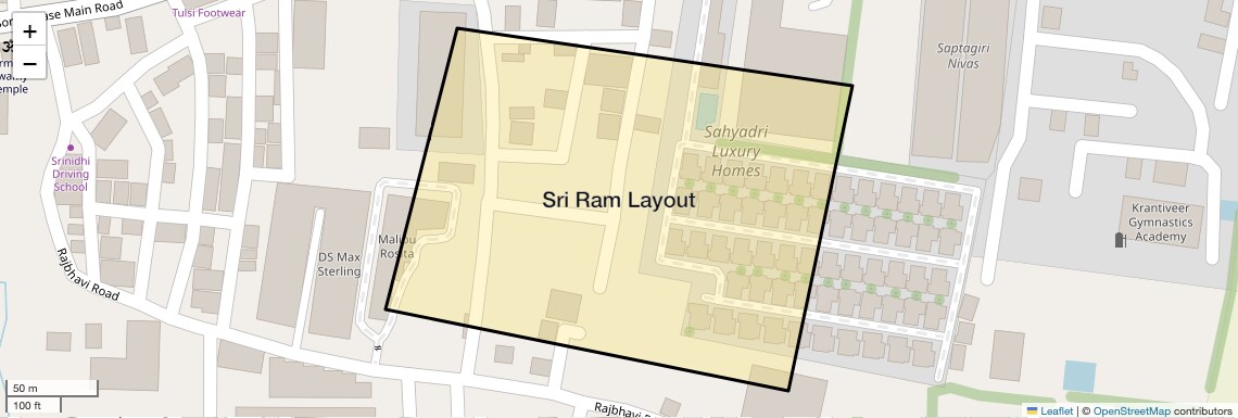 Location Map of Sri Ram Layout, Bangalore