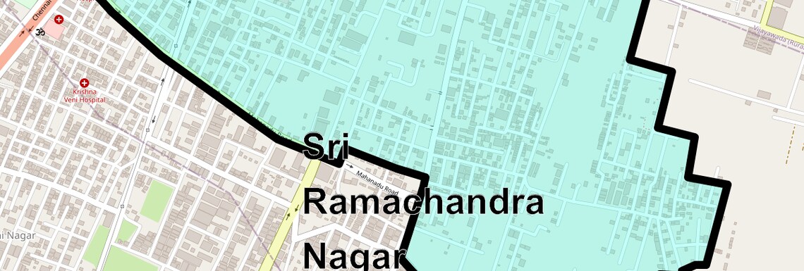 Location Map of Sri Ramachandra Nagar, Vijayawada