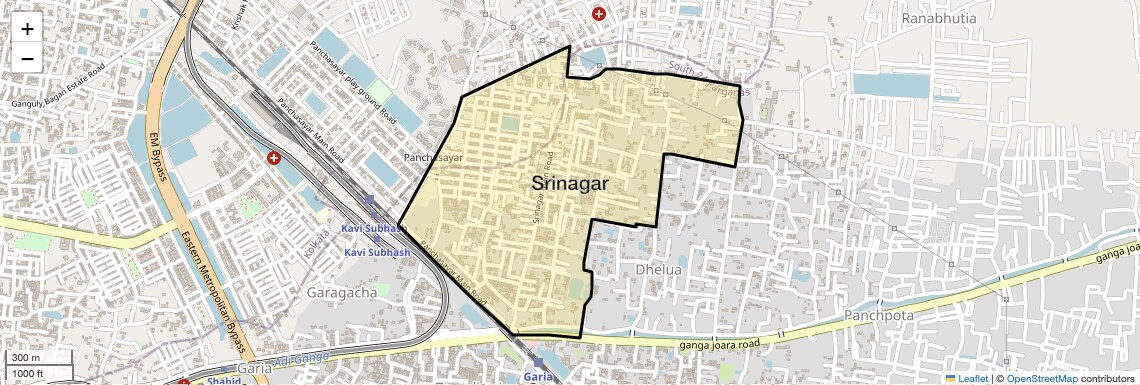 Location Map of Srinagar, Kolkata