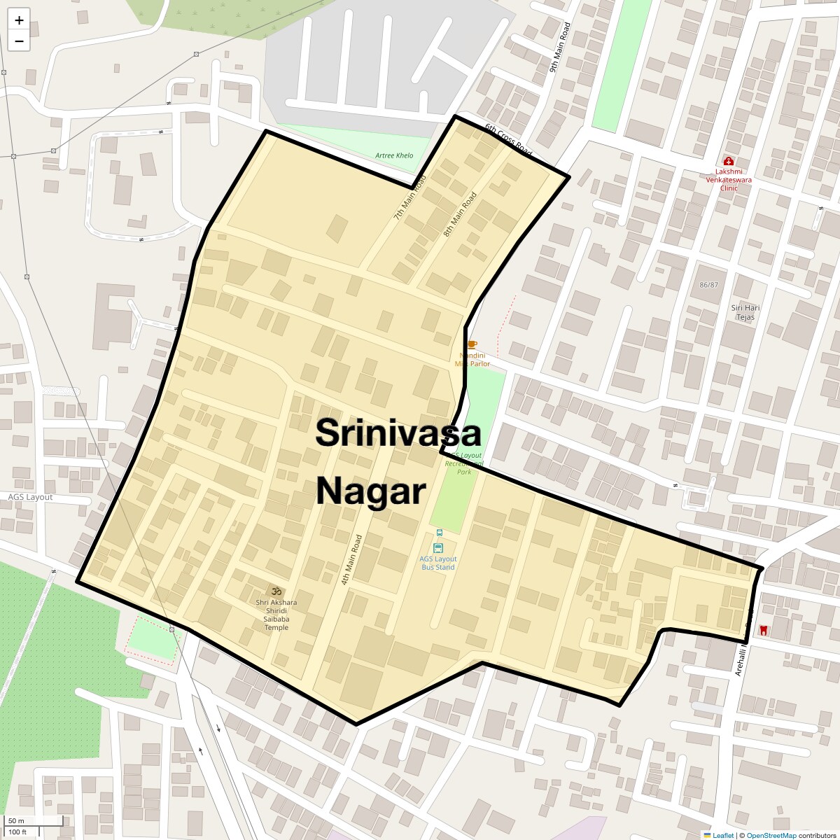 Check Time Travel of Srinivasa Nagar, Bangalore