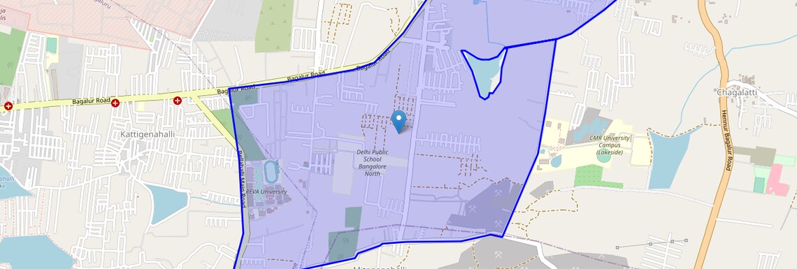 Location Map of Srinivasa Nagar, Bangalore