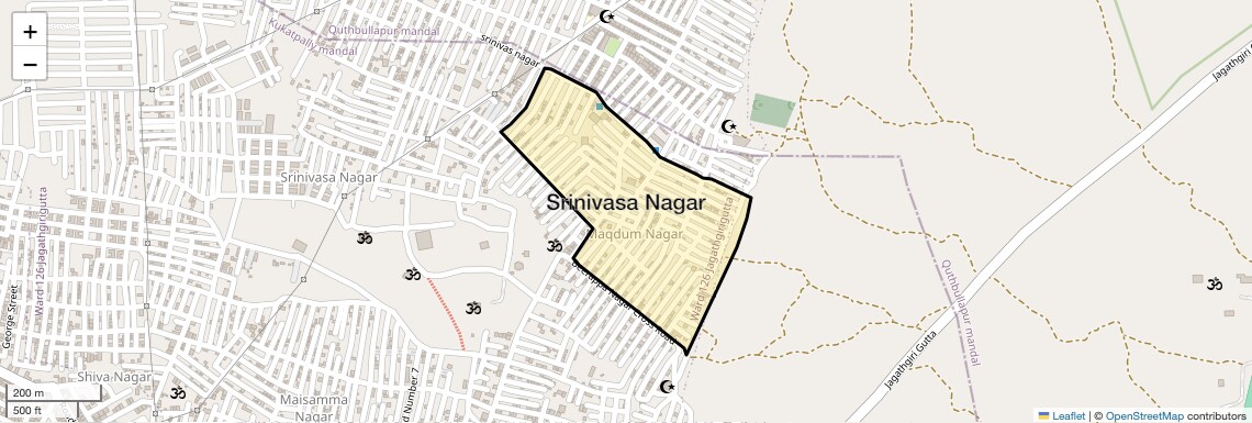 Location Map of Srinivasa Nagar, Hyderabad