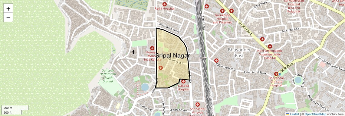 Location Map of Sripal Nagar, Thane
