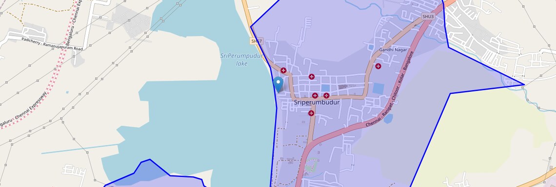 Location Map of Sriperumbudur, Chennai