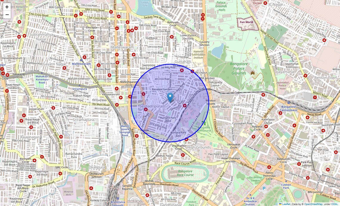 Location Map of Sripuram, Bangalore