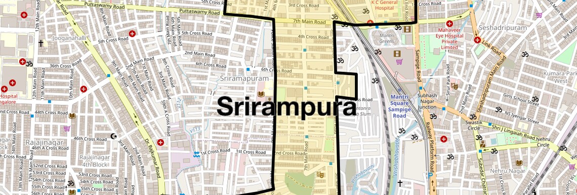 Location Map of Srirampura, Bangalore