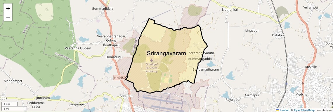 Location Map of Srirangavaram, Hyderabad