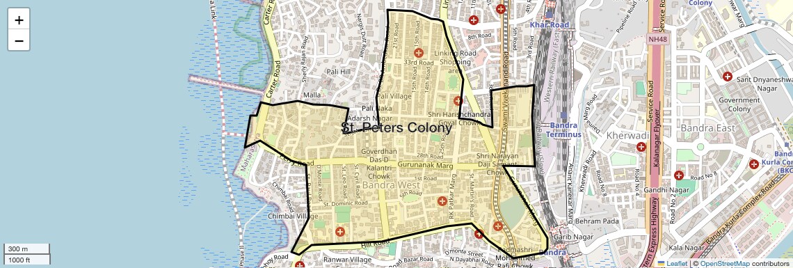 Location Map of St. Peters Colony, Mumbai