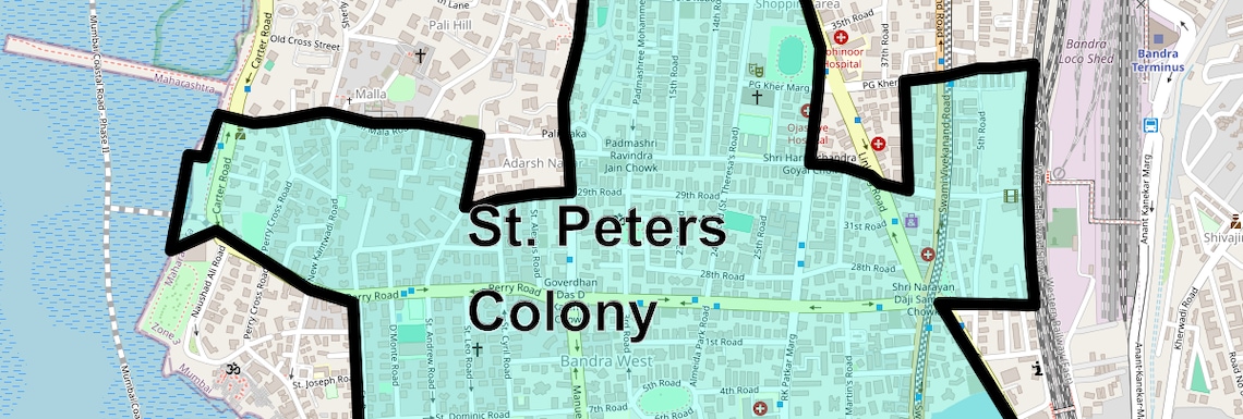 Location Map of St. Peters Colony, Mumbai