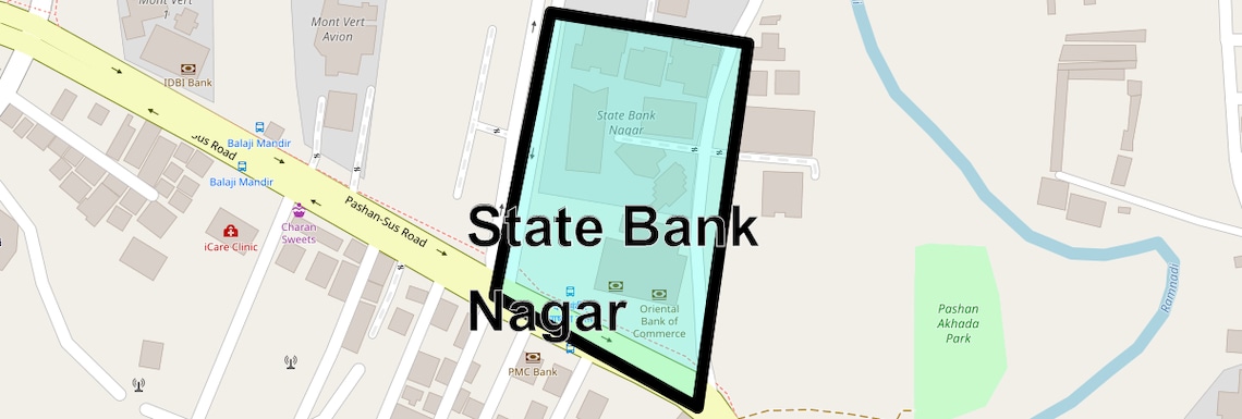 Location Map of State Bank Nagar, Pune