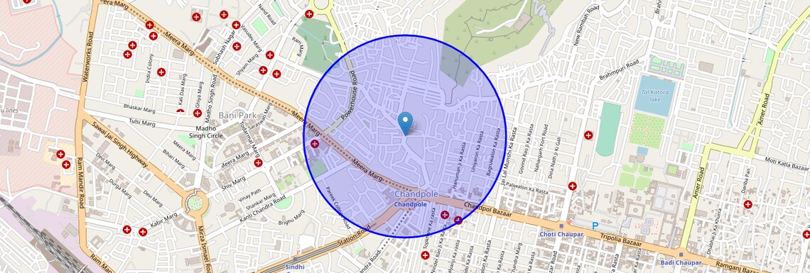 Location Map of Station Road, Jaipur