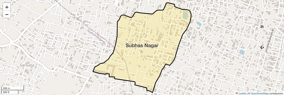 Location Map of Subhas Nagar, Kolkata