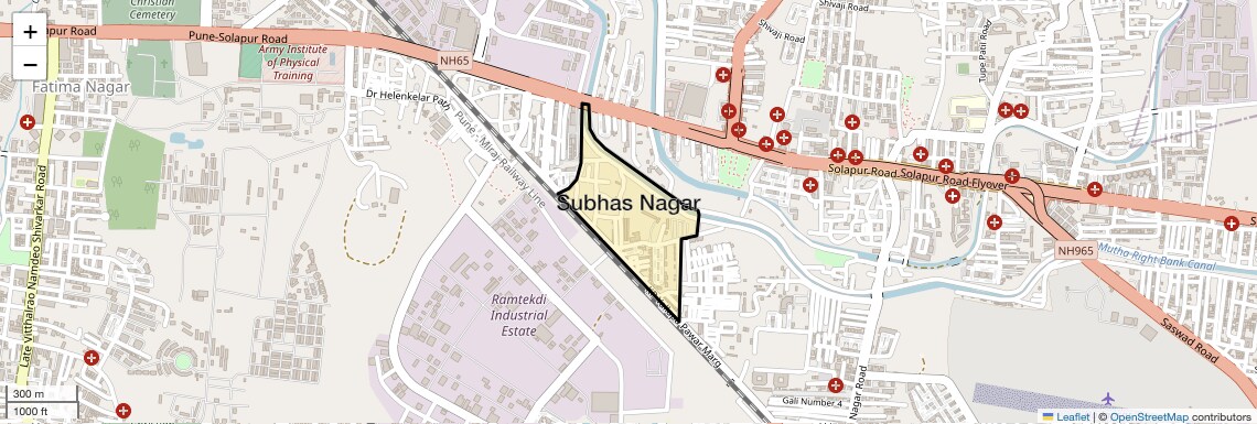 Location Map of Subhas Nagar, Pune