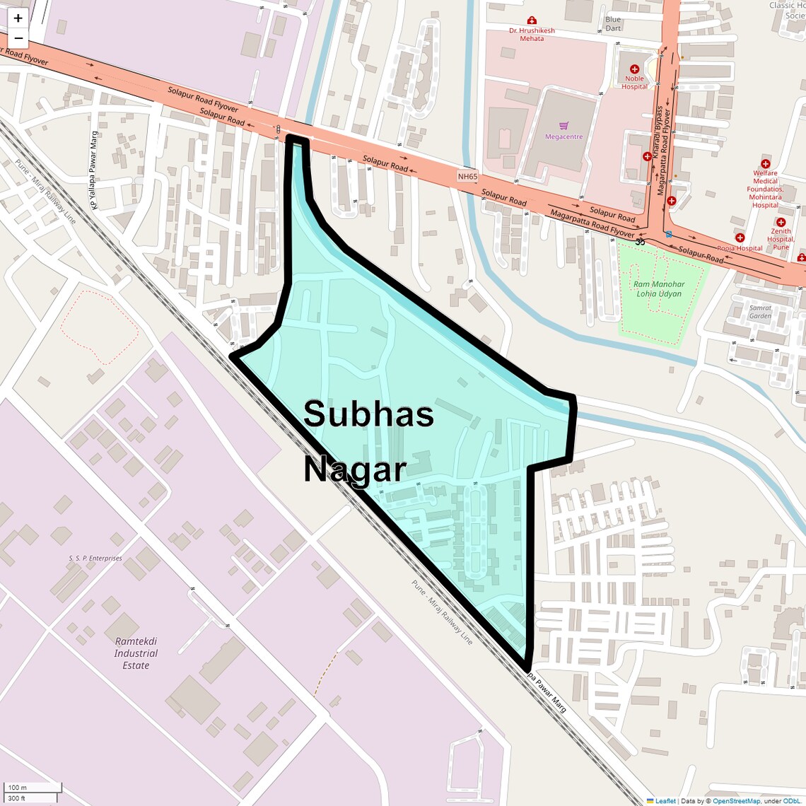 Location Map of Subhas Nagar, Pune