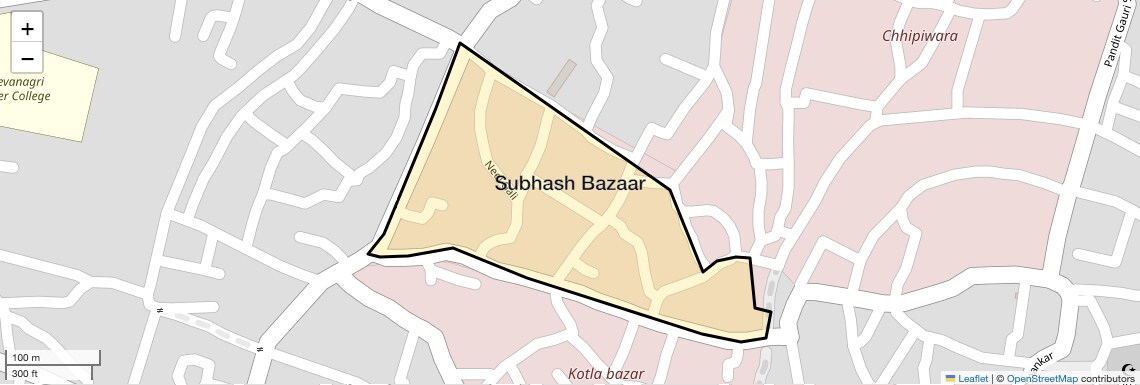 Location Map of Subhash Bazaar, Meerut