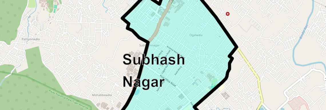 Location Map of Subhash Nagar, Dehradun