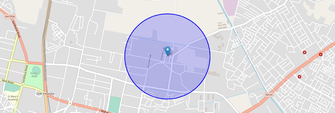 Location Map of Subhash Nagar, Meerut