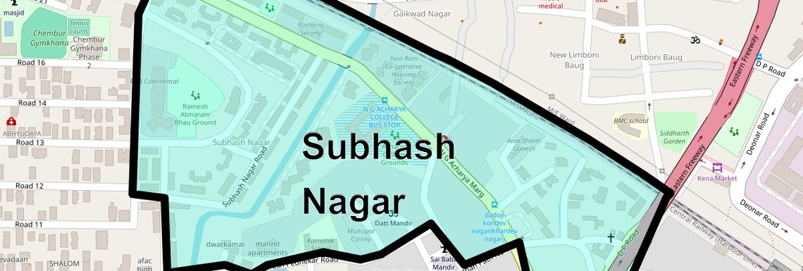 Location Map of Subhash Nagar, Mumbai