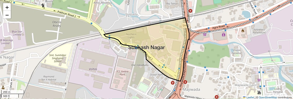 Location Map of Subhash Nagar, Thane