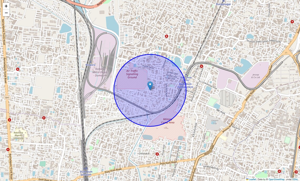 Location Map of Subhashnagar, Kolkata