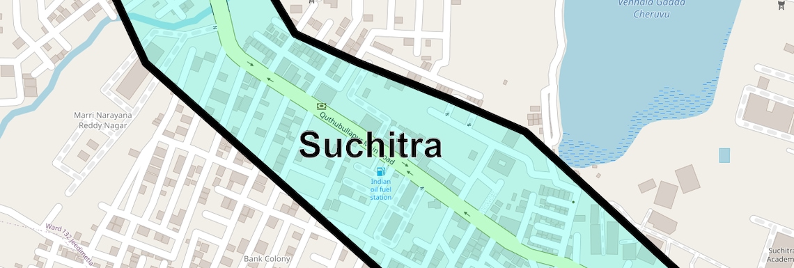 Location Map of Suchitra, Hyderabad