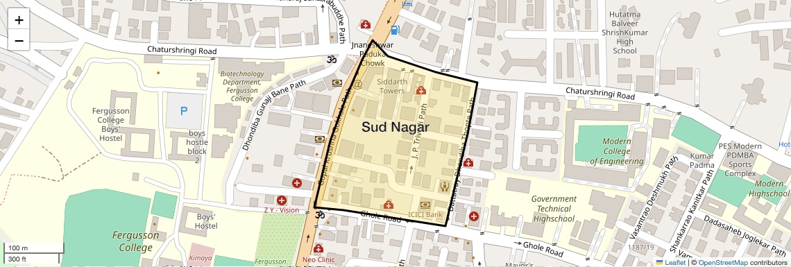 Location Map of Sud Nagar, Pune
