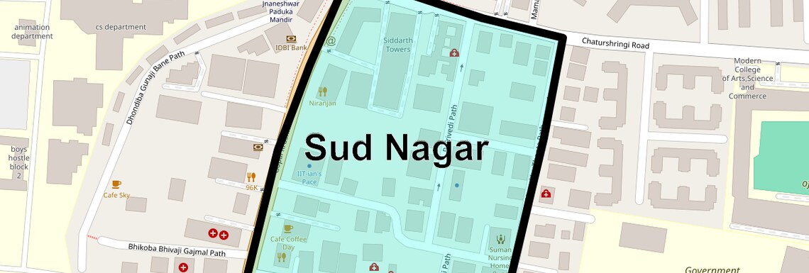 Location Map of Sud Nagar, Pune