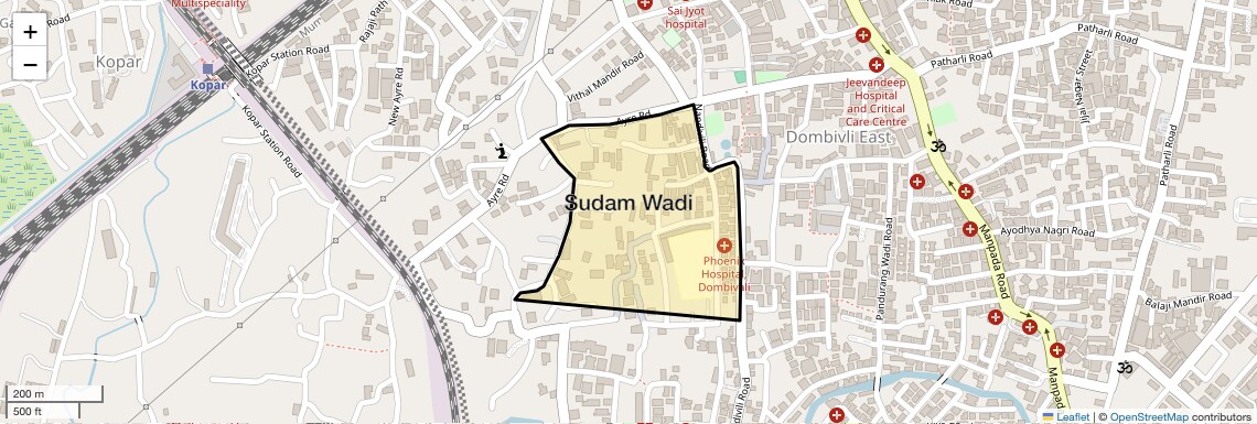 Location Map of Sudam Wadi, Thane