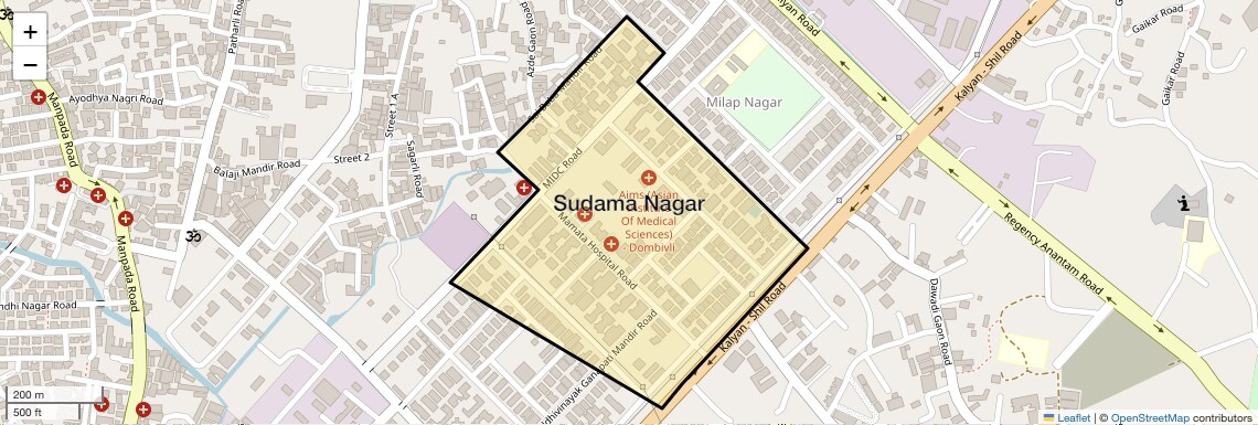 Location Map of Sudama Nagar, Thane