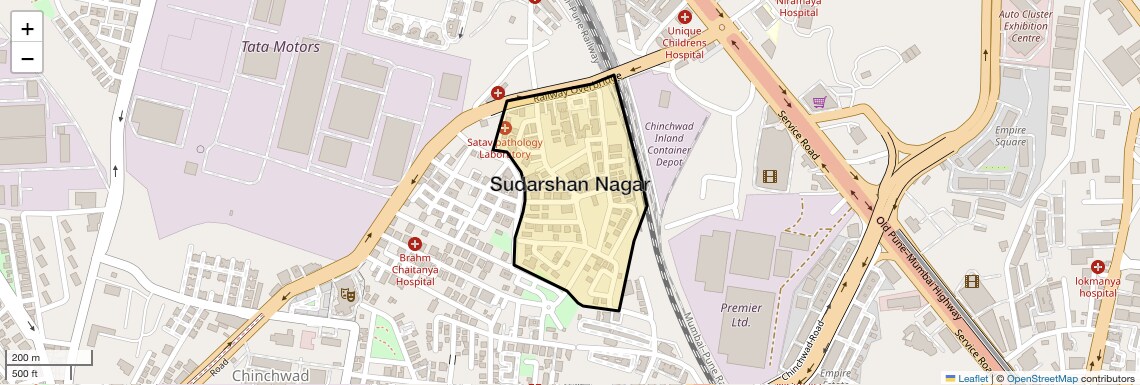 Location Map of Sudarshan Nagar, Pune