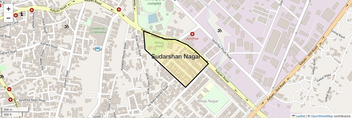 Location Map of Sudarshan Nagar, Thane