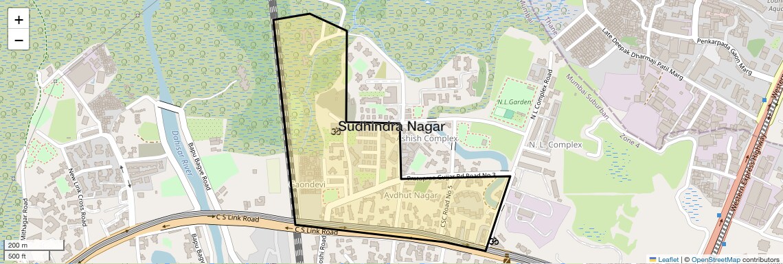 Location Map of Sudhindra Nagar, Mumbai