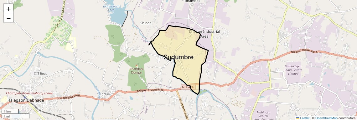 Location Map of Sudumbre, Pune